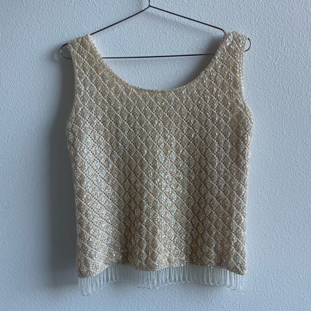 Vintage Sequin Wool Tank